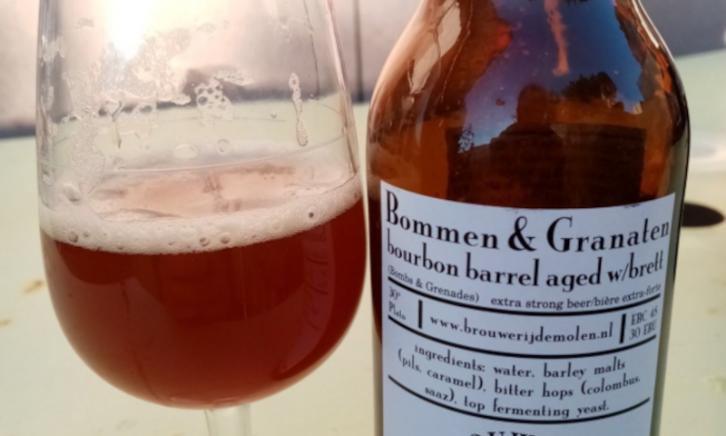 bommen en granaten ba flesje en glas